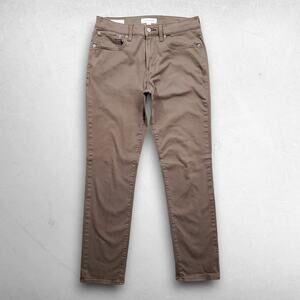 Lucky Brand 121 Slim Straight Chino Pants Men 30x30 Bark Brown Stretch Preppy